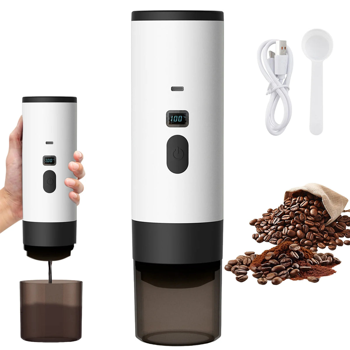 Machine à expresso portable compatible capsules et café moulu